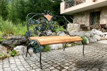 Kovana vrtna klop, Trta, Kovana jekla različnih dimenzij